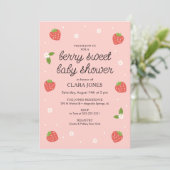 Berry Sweet Baby shower Aardbei Kaart (Staand voorkant)