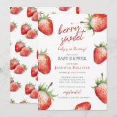 Berry Sweet Baby shower Aardbei Kaart (Voorkant / Achterkant)