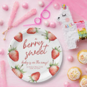 Berry Sweet Baby shower Aardbei Papieren Bordje (Feest)