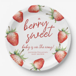 Berry Sweet Baby shower Aardbei Papieren Bordje