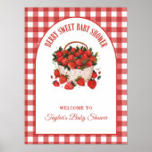 Berry Sweet Baby shower Aardbei Welkomstbord Poster (Voorkant)