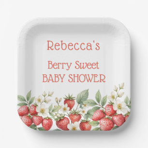 Berry Sweet Baby shower Aardbeien Bloesem Papieren Bordje