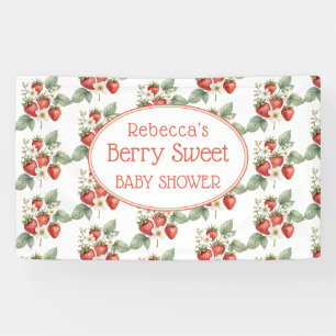 Berry Sweet Baby shower Aardbeien Bloesem Spandoek
