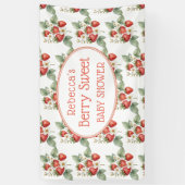 Berry Sweet Baby shower Aardbeien Bloesem Spandoek (Verticaal)