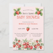 Berry Sweet Baby shower Aardbeien Kaart (Voorkant)