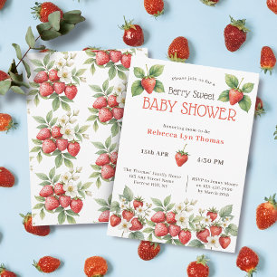 Berry Sweet Baby shower Aardbeien Kaart