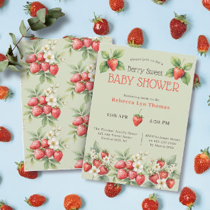 Berry Sweet Baby shower Aardbeien Kaart