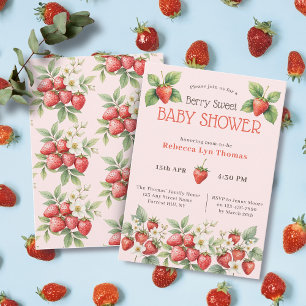 Berry Sweet Baby shower Aardbeien Kaart