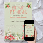 Berry Sweet Baby shower Aardbeien Kaart