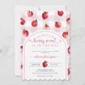 Berry Sweet Baby shower Aardbeien Kraft Kaart (Voorkant)