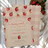 Berry Sweet Baby shower Aardbeien Kraft Kaart