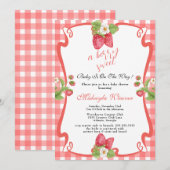 Berry Sweet Baby shower aardbeienluier Kaart (Voorkant / Achterkant)