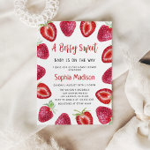 Berry Sweet | Baby shower aardbeienvruchten Kaart
