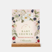 Berry Sweet Baby shower Acryl Bord (Voorkant)