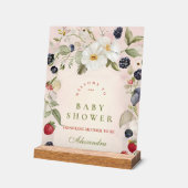 Berry Sweet Baby shower Acryl Bord (Hoek)