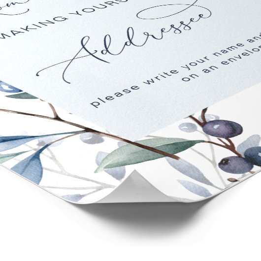 Berry Sweet Baby shower Adres een envelop Poster (Hoek)