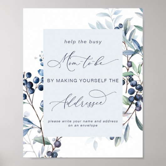 Berry Sweet Baby shower Adres een envelop Poster (Voorkant)