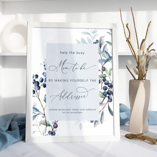 Berry Sweet Baby shower Adres een envelop Poster