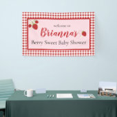 Berry Sweet Baby shower Banner | Roze en rood (Beurs)