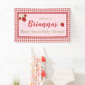 Berry Sweet Baby shower Banner | Roze en rood (Insitu)