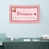 Berry Sweet Baby shower Banner | Roze en rood (Beurs)