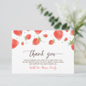 Berry Sweet Baby shower bedankje Informatiekaartje (Staand voorkant)