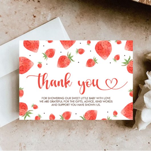 Berry Sweet Baby shower bedankje Informatiekaartje