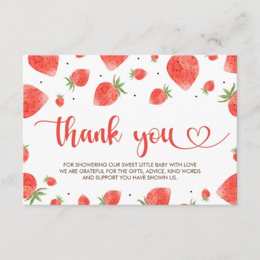 Berry Sweet Baby shower bedankje Informatiekaartje (Voorkant)