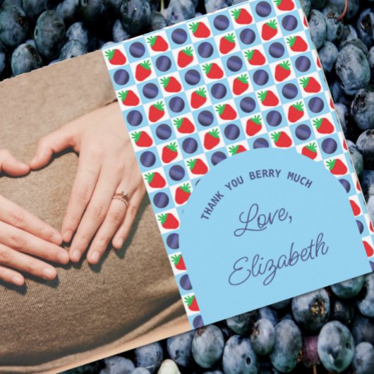 Berry Sweet Baby shower Bedankkaart