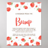Berry Sweet Baby shower bericht van het bump teken Poster (Voorkant)