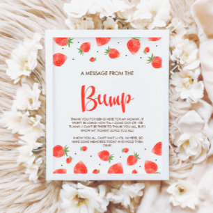 Berry Sweet Baby shower bericht van het bump teken Poster