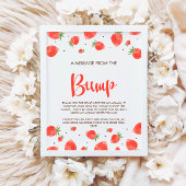 Berry Sweet Baby shower bericht van het bump teken Poster
