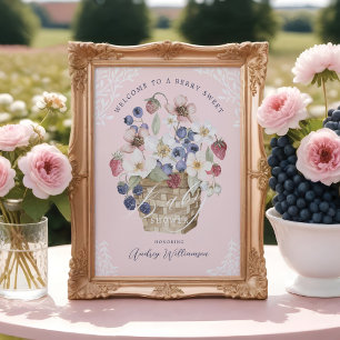 Berry Sweet Baby shower Berries & Flowers Welkom Poster