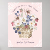 Berry Sweet Baby shower Berries & Flowers Welkom Poster (Voorkant)