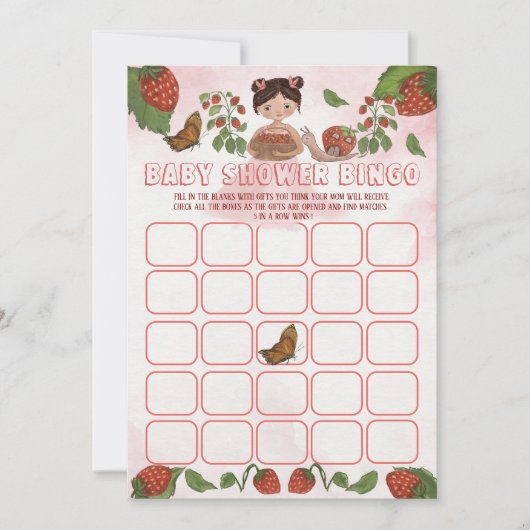 Berry Sweet Baby shower Bingo spel Kaart (Voorkant)