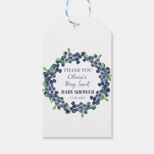 Berry Sweet Baby shower Blueberry Baby Meisje Jong Cadeaulabel (Achterkant)