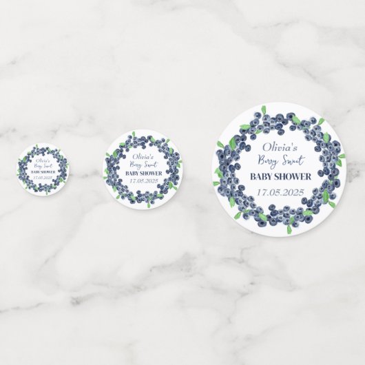 Berry Sweet Baby shower Blueberry Baby Meisje Jong Confetti (Achterkanten)