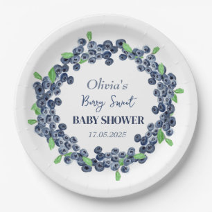 Berry Sweet Baby shower Blueberry Baby Meisje Jong Papieren Bordje