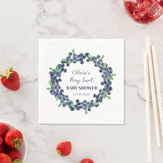 Berry Sweet Baby shower Blueberry Baby Meisje Jong Servet (Insitu)