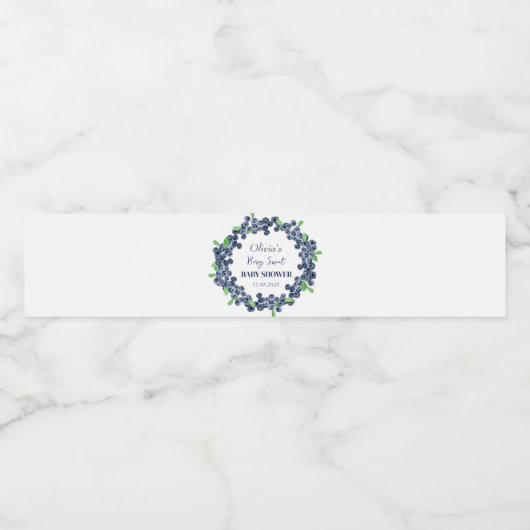Berry Sweet Baby shower Blueberry Baby Meisje Jong Waterfles Etiket (Enkel label)