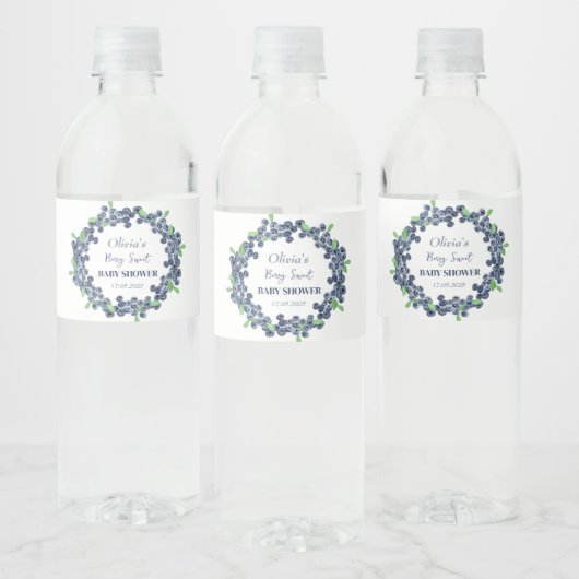 Berry Sweet Baby shower Blueberry Baby Meisje Jong Waterfles Etiket (Flessen)