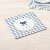 Berry Sweet Baby shower Blueberry Bow Kartonnen Onderzetters (Schuin)