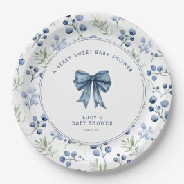Berry Sweet Baby shower Blueberry Bow Papieren Bordje
