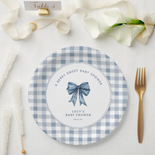 Berry Sweet Baby shower Blueberry Bow Papieren Bordje
