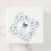 Berry Sweet Baby shower Blueberry Bow Square Bedankjes Labels (In situ)