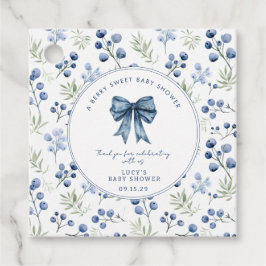 Berry Sweet Baby shower Blueberry Bow Square Bedankjes Labels
