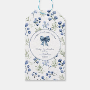Berry Sweet Baby shower Blueberry Bow Square Cadeaulabel