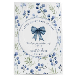 Berry Sweet Baby shower Blueberry Bow Square Medium Cadeauzakje