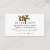 Berry Sweet Baby shower boeken voor Baby Informatiekaartje (Voorkant)