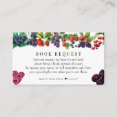 Berry Sweet Baby shower boeken voor Baby Informatiekaartje (Voorkant)